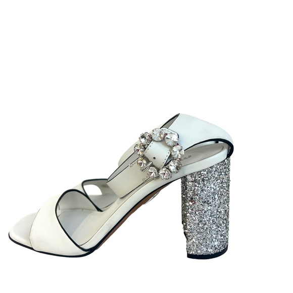 Miu Miu Leather Glitter Accents Sandals - Picture 5 of 7